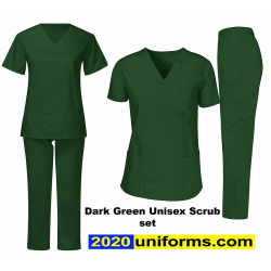Dark green SCRUB SET UNISEX.
