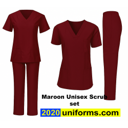 Maroon SCRUB SET UNISEX.