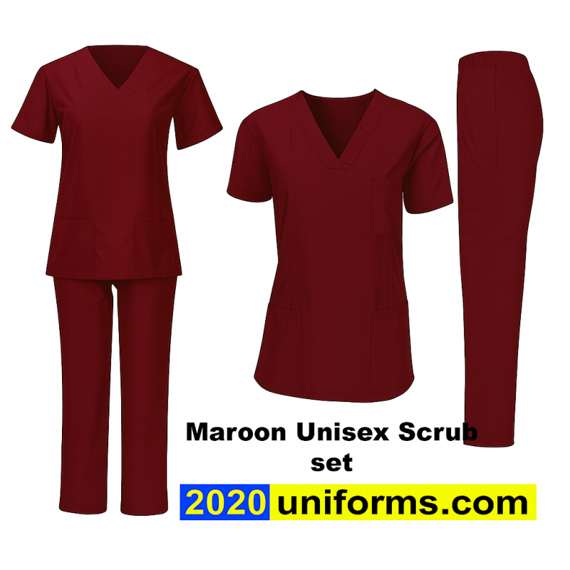 Maroon SCRUB SET UNISEX.
