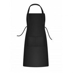 Black kitchen bib apron.