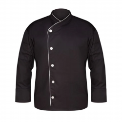 Chefjacket black with white piping