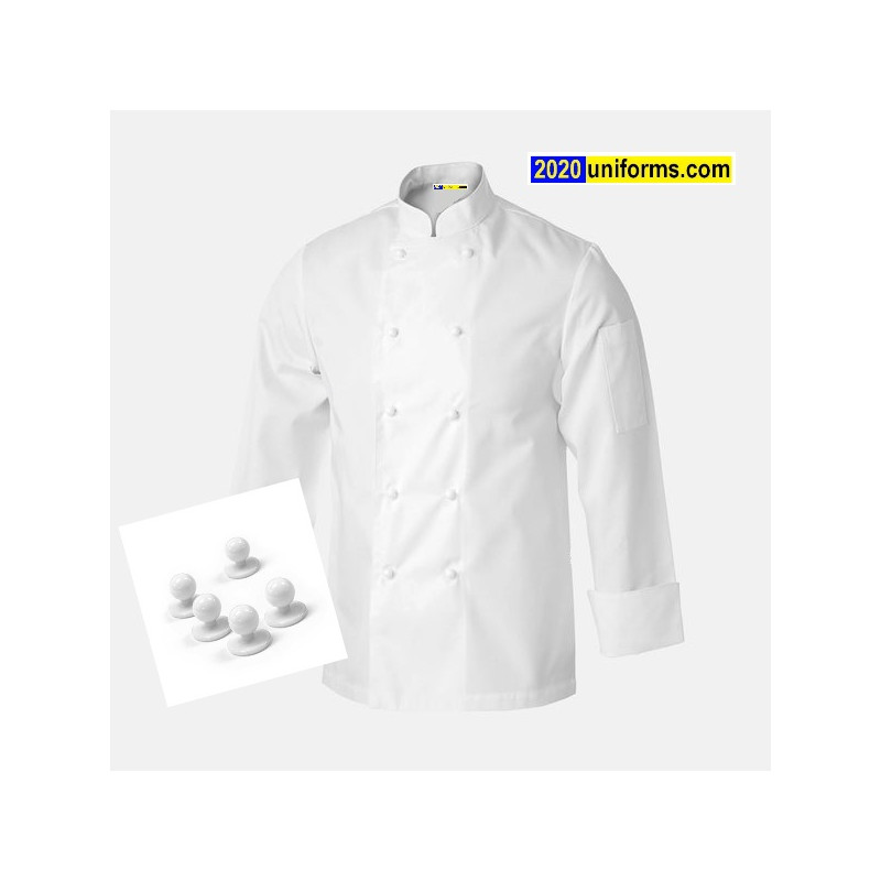Chefjacket white with white ball buttons