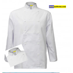 White chef coat full sleeves with flat buttons
