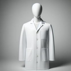 Stylish Ladies white lab coat for with white flat buttons full sleeves.
