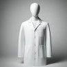 Stylish Ladies white lab coat for with white flat buttons full sleeves.